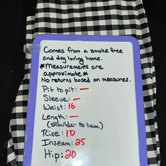 Talbots black and white gingham slacks with side zip and fake back pockets EUC - Picture 6 of 13